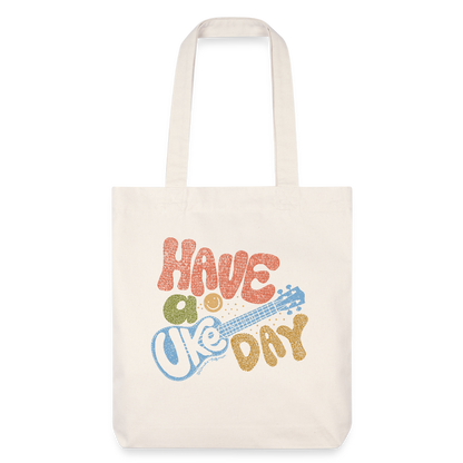 Baumwoll-Stoffbeutel mit "Have a Uke Day"-Design - Naturweiß