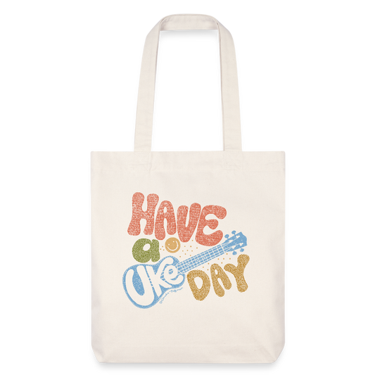 Baumwoll-Stoffbeutel mit "Have a Uke Day"-Design - Naturweiß