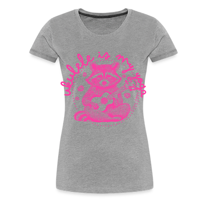 Damen Premium T-Shirt - "Ukulele is my yoga" - Grau meliert