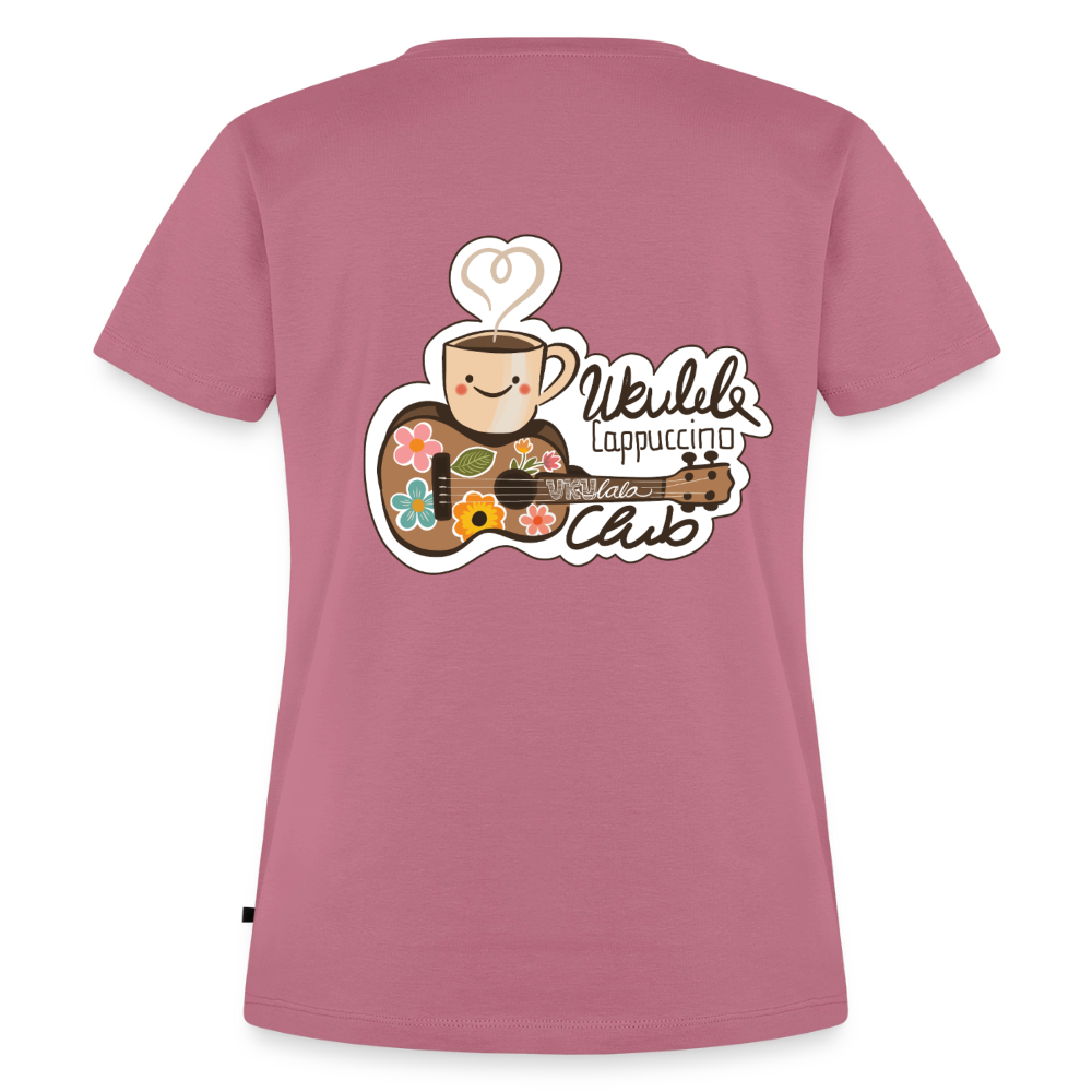 Damen Premium T-Shirt - „Ukulele Cappuccino Club" - Mauve