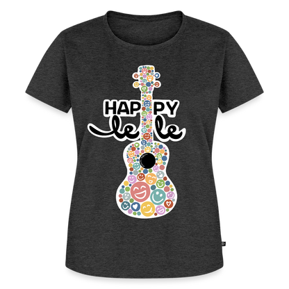Damen Premium T-Shirt - "HAPPY-lele" - Anthrazit meliert