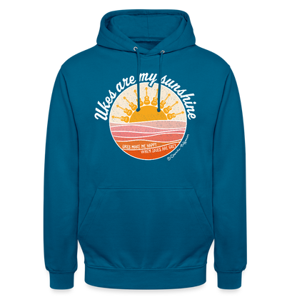 Ukulele Unisex Hoodie - "Ukes are my sunshine" - Tiefseeblau 