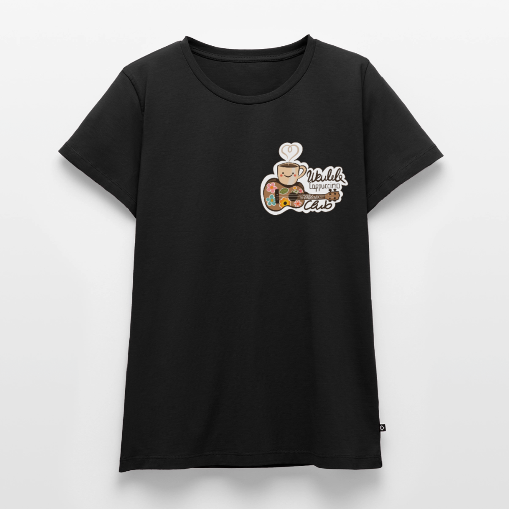 Damen Premium T-Shirt - „Ukulele Cappuccino Club" - Schwarz