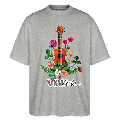 Ukulele Damen T-Shirt - "UKUlala" - CURVY VIBES - Grau meliert