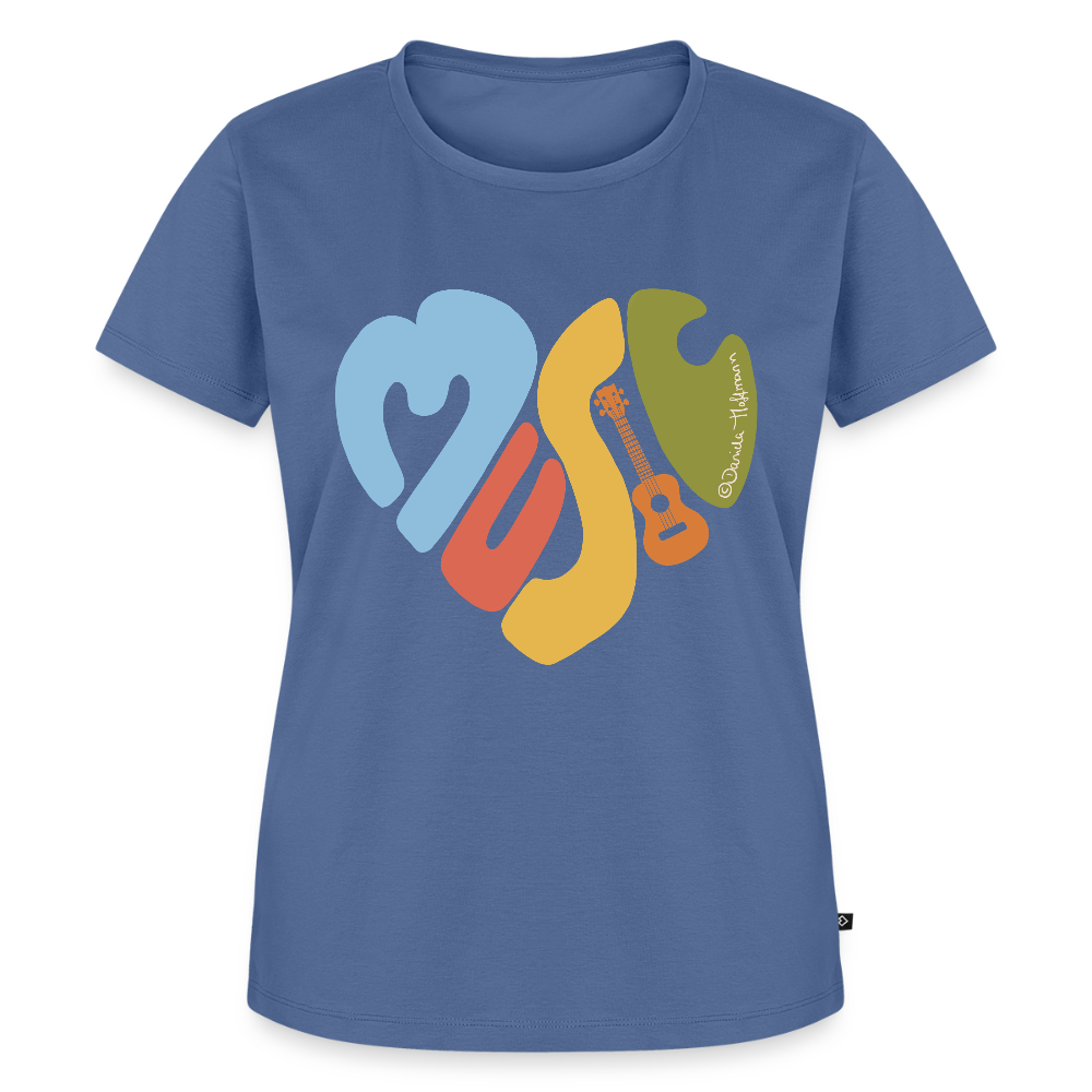 Damen Premium T-Shirt - "Music Love" - Taubenblau