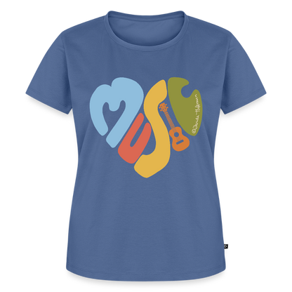 Damen Premium T-Shirt - "Music Love" - Taubenblau