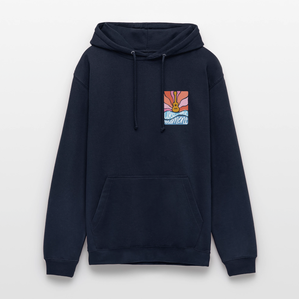 Ukulele Unisex Hoodie - "Uke the moment" - Navy