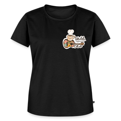 Damen Premium T-Shirt - „Ukulele Cappuccino Club" - Schwarz