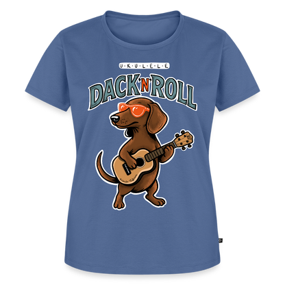 Damen Premium T-Shirt - „Dack’n’Roll“" - Taubenblau