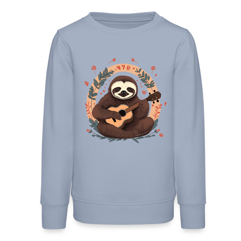 Bio Teenager Sweatshirt "Ukulele Faultier" - Lavendel-Violett
