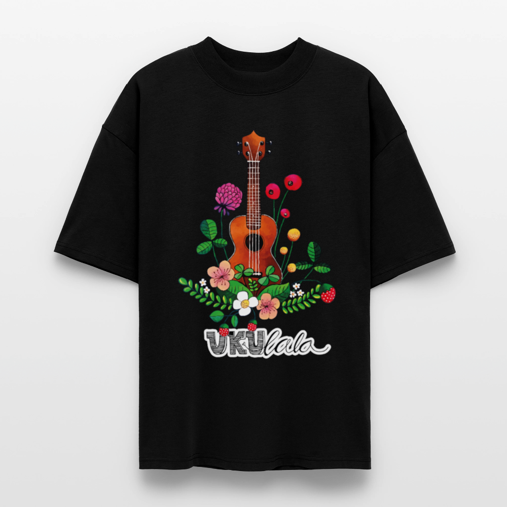 Ukulele Damen T-Shirt - "UKUlala" - CURVY VIBES - Schwarz