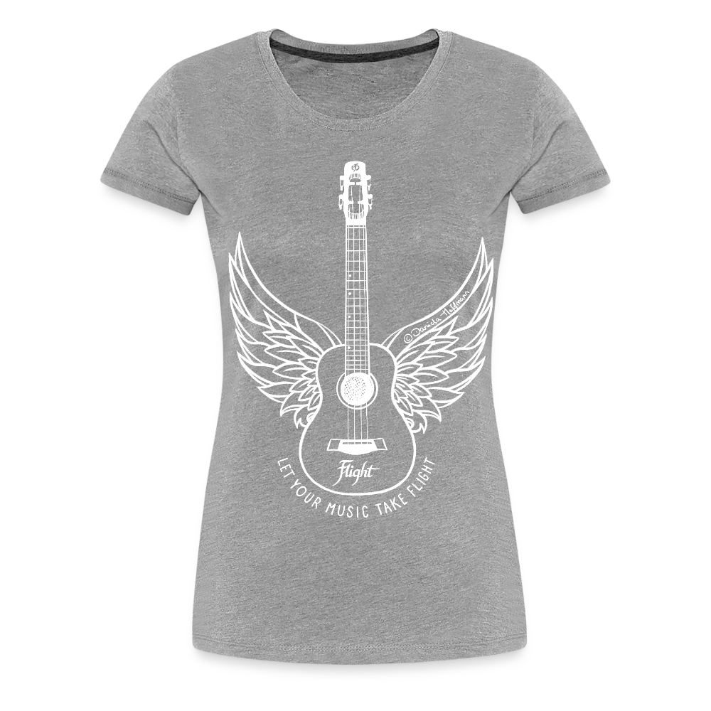 Damen Premium T-Shirt - "Let your music take flight" - Grau meliert