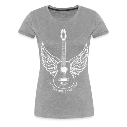 Damen Premium T-Shirt - "Let your music take flight" - Grau meliert