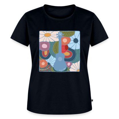 Damen Premium T-Shirt - "Modern Flowers" - Navy