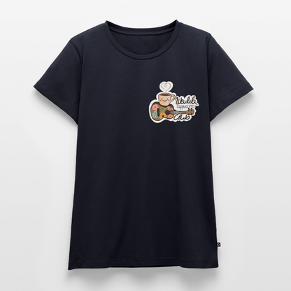 Damen Premium T-Shirt - „Ukulele Cappuccino Club" - Navy