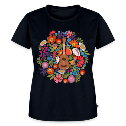Damen Premium T-Shirt - Ukulele im Blumenmeer - Navy