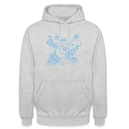 Ukulele Unisex Hoodie - "Uke me to the moon" - Hellgrau meliert