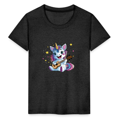 Kinder Premium T-Shirt "Ukulele-Einhorn" - Anthrazit