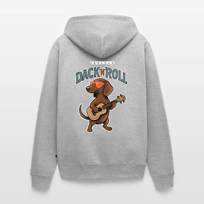 Premium Kapuzenjacke "Dack'n'Roll" - Grau meliert