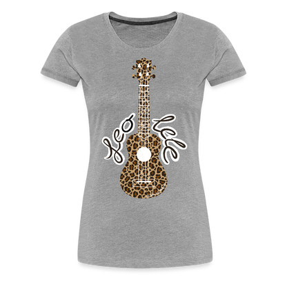 Damen Premium T-Shirt - "Leo-lele" - Grau meliert