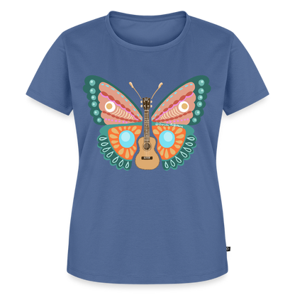 Damen Premium T-Shirt - "Ukulele Schmetterling" - Taubenblau