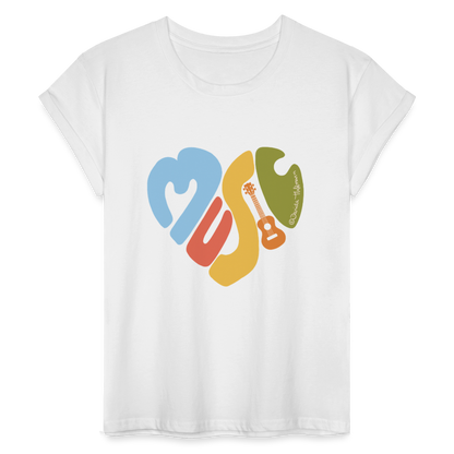 Ukulele Damen T-Shirt - "Music love" - Weiß