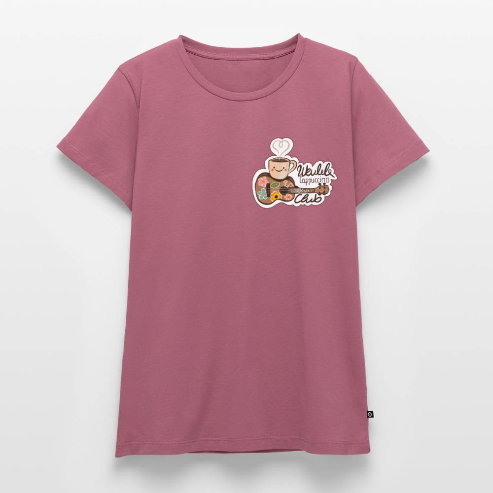 Damen Premium T-Shirt - „Ukulele Cappuccino Club" - Mauve