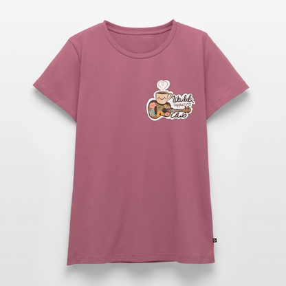 Damen Premium T-Shirt - „Ukulele Cappuccino Club" - Mauve