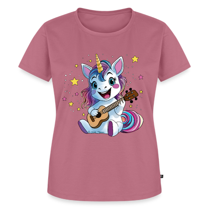 Damen Premium T-Shirt - "Ukulele-Einhorn" - Mauve