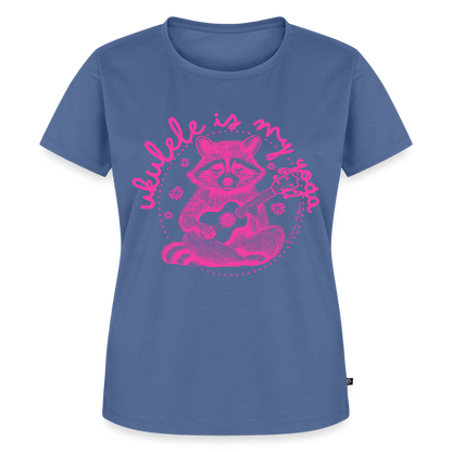 Damen Premium T-Shirt - "Ukulele is my yoga" - Taubenblau