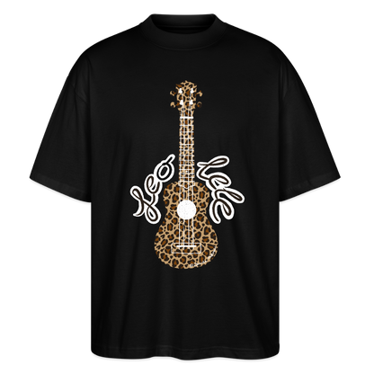 Ukulele Damen T-Shirt - "Leo-lele" - CURVY VIBES - Schwarz