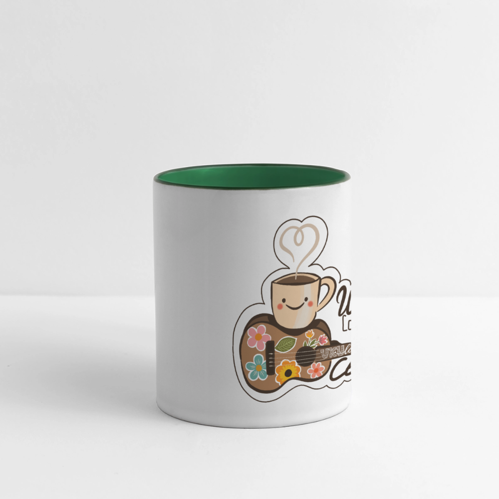 Tasse "Ukulele Cappuccino Club" - Weiß/Dunkelgrün