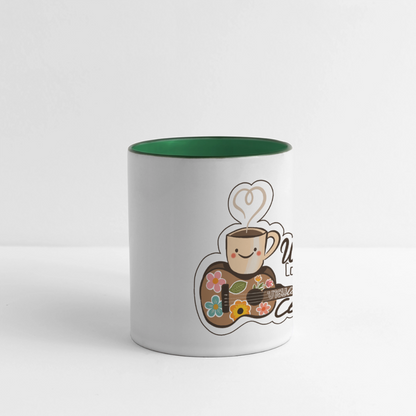 Tasse "Ukulele Cappuccino Club" - Weiß/Dunkelgrün