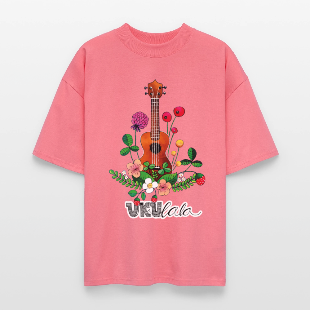 Ukulele Damen T-Shirt - "UKUlala" - CURVY VIBES - Pink 
