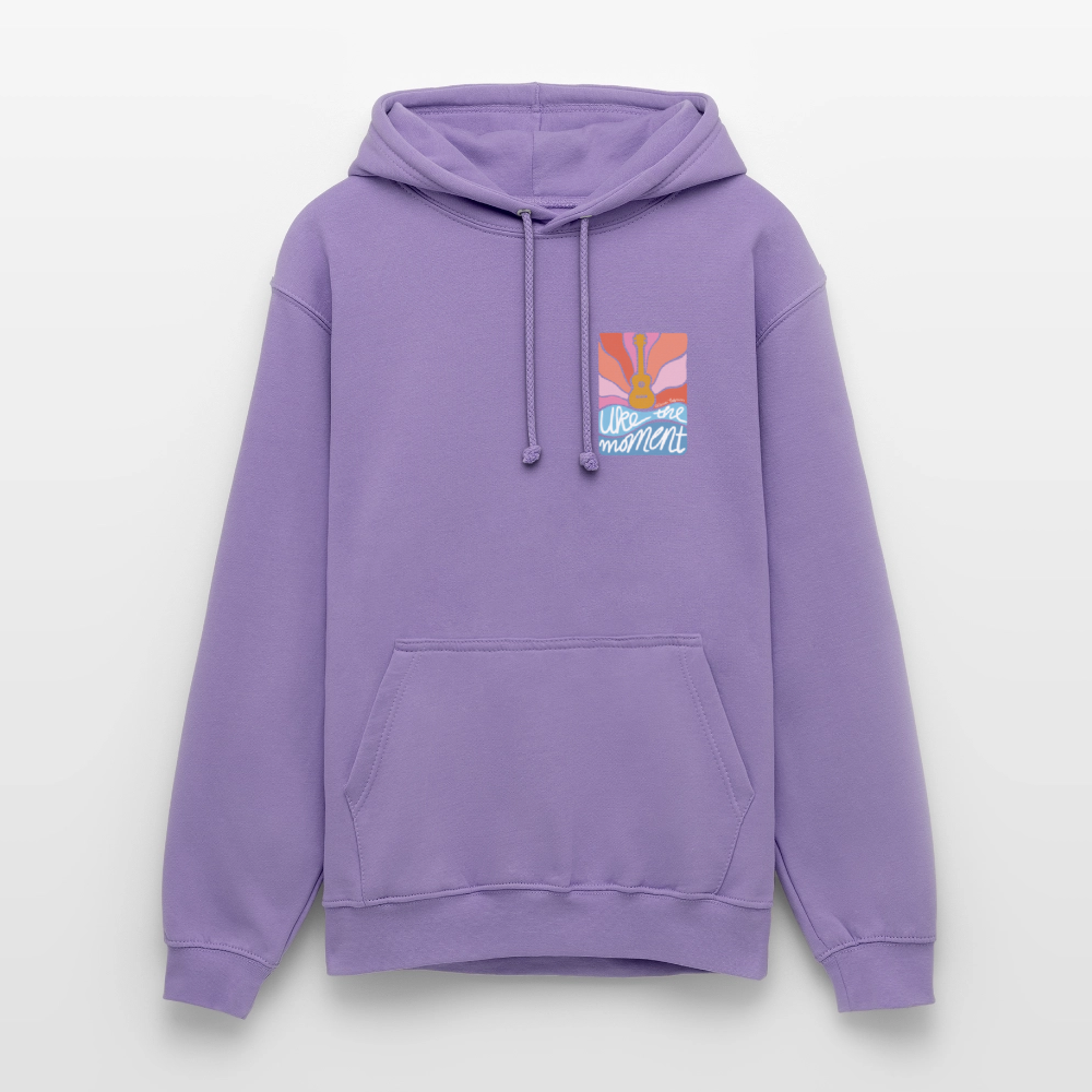 Ukulele Unisex Hoodie - "Uke the moment" - Lavendel