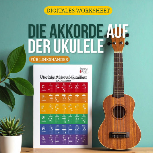 For left-handers: The most important chords on the ukulele - Chord families (PDF)