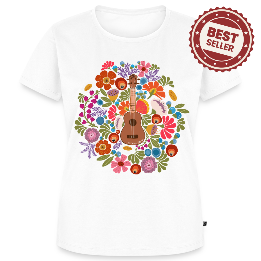 Damen Premium T-Shirt - Ukulele im Blumenmeer