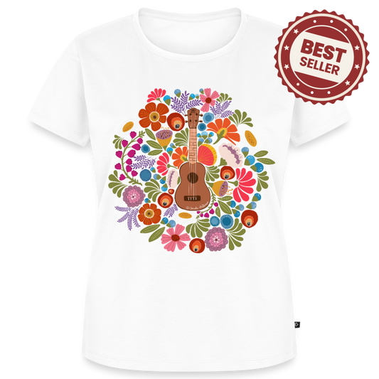 Damen Premium T-Shirt - Ukulele im Blumenmeer