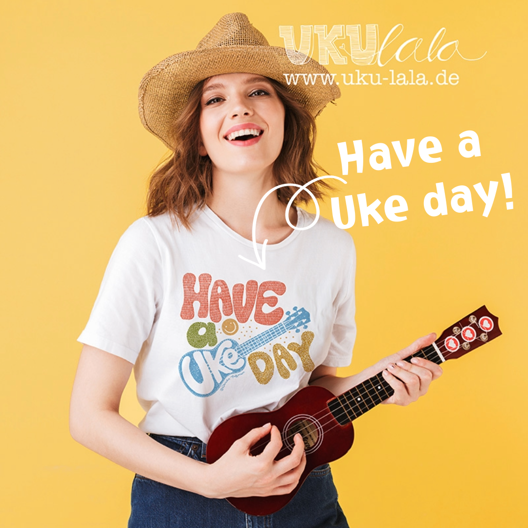 Sticker "Have a uke day" - transparenter Hintergrund