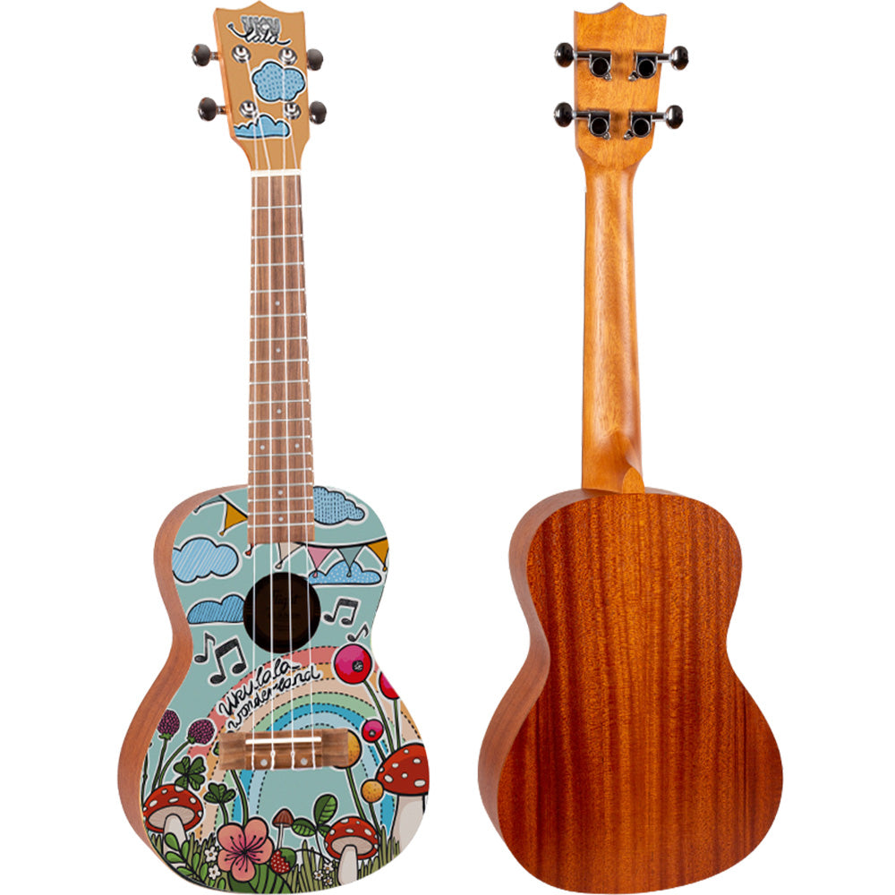 UKUlala Wonderland – Konzert-Ukulele mit passendem Gurt