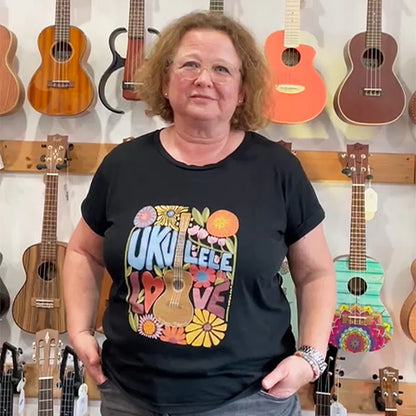 Damen Premium T-Shirt - "Ukulele love"