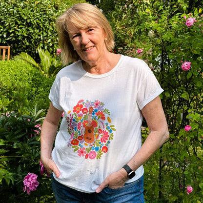 Damen Premium T-Shirt - Ukulele im Blumenmeer