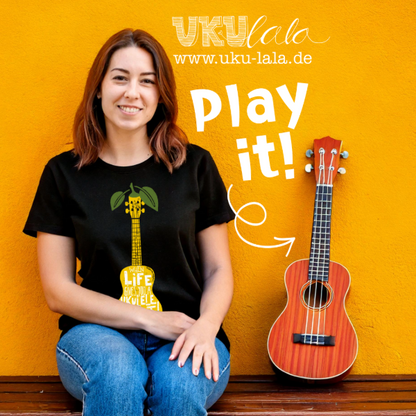 Ukulele Damen T-Shirt Oversize - "When life gives you a Ukulele - Play it!"