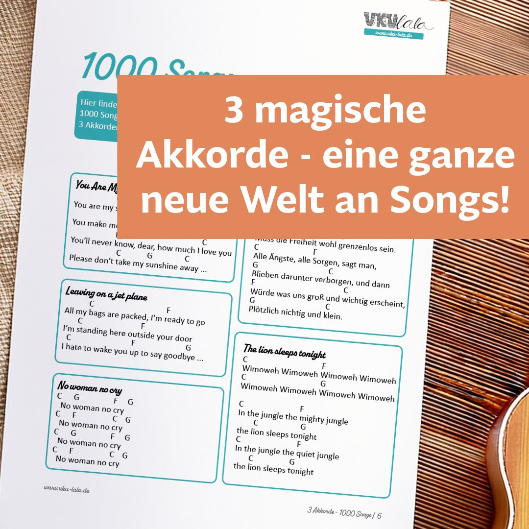 Ukulele Minikurs "3 Akkorde - 1000 Songs"