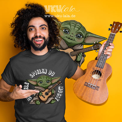 Ukulele T-Shirt Unisex - "Meister Yoda: Ukulele spielen du musst"