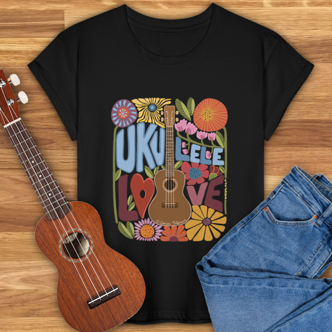 Ukulele Damen T-Shirt - "Ukulele love"