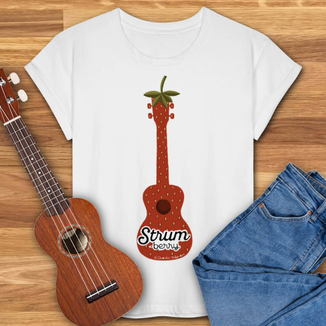 Ukulele Damen T-Shirt - "Strum-berry"