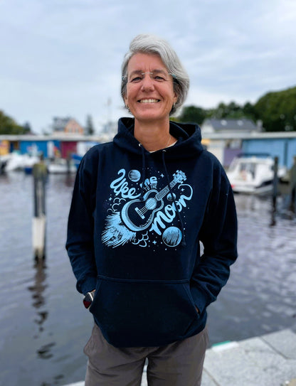 Ukulele Unisex Hoodie - "Uke me to the moon"