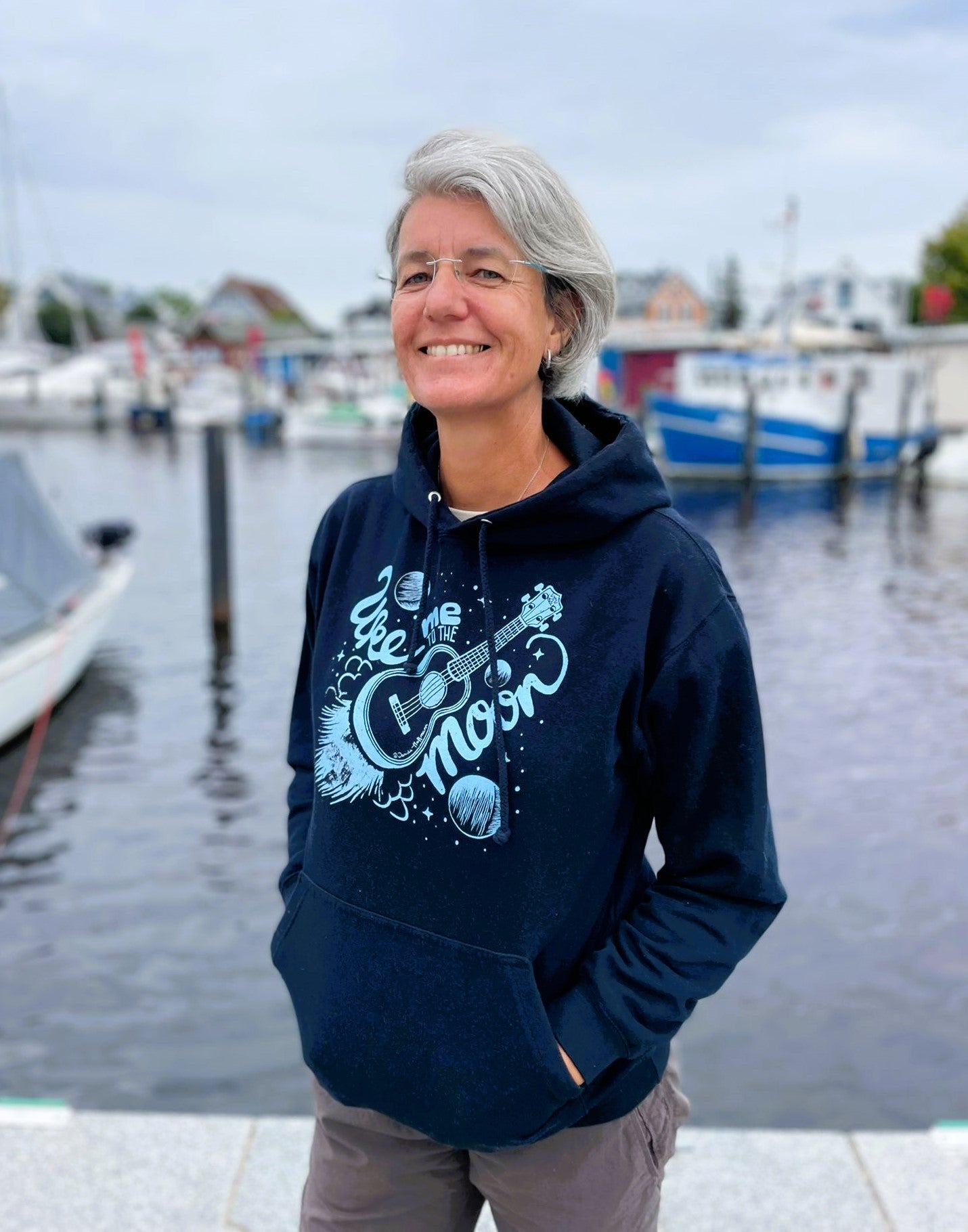 Ukulele Unisex Hoodie - "Uke me to the moon"