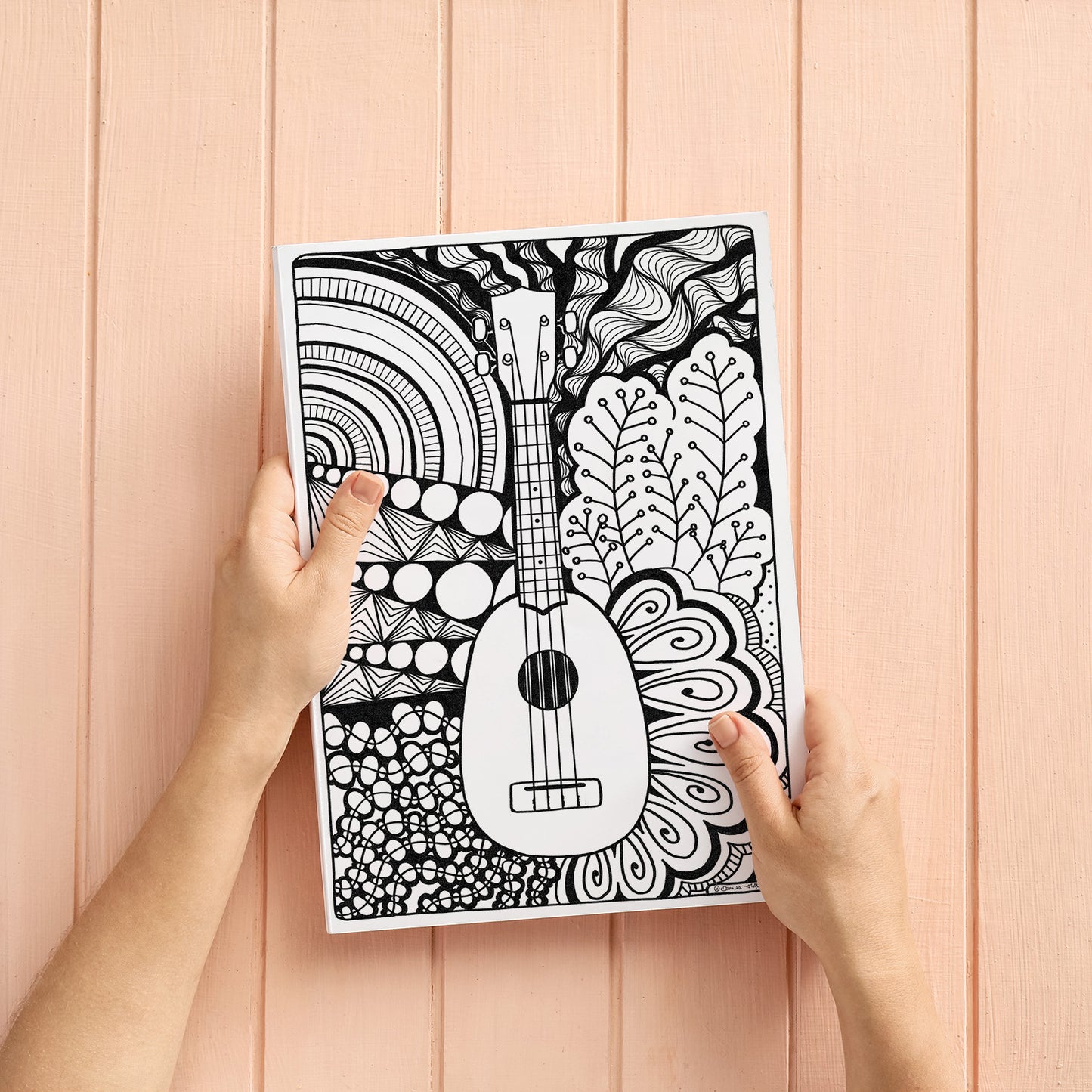 Ukulele Zentangle-Ausmalbild | Edition 02